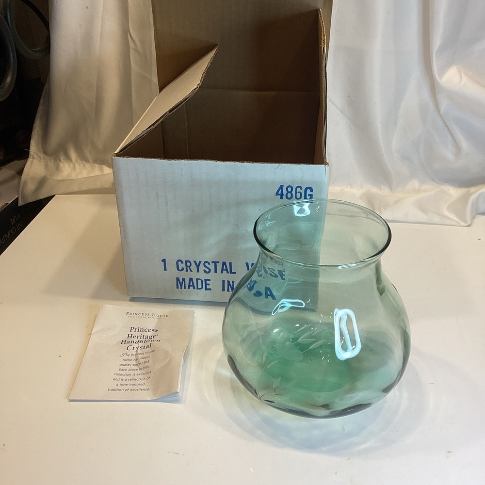 VTG Princess House Optic Accents Flower Bowl, Vase, #486, Crystal Vase